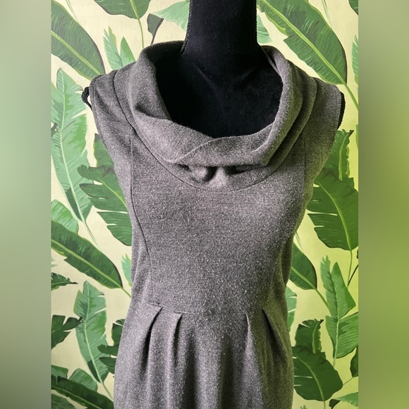 Ann Taylor Womens charcoal gray cowl neck shift wool blend dress 8 - Picture 4 of 12